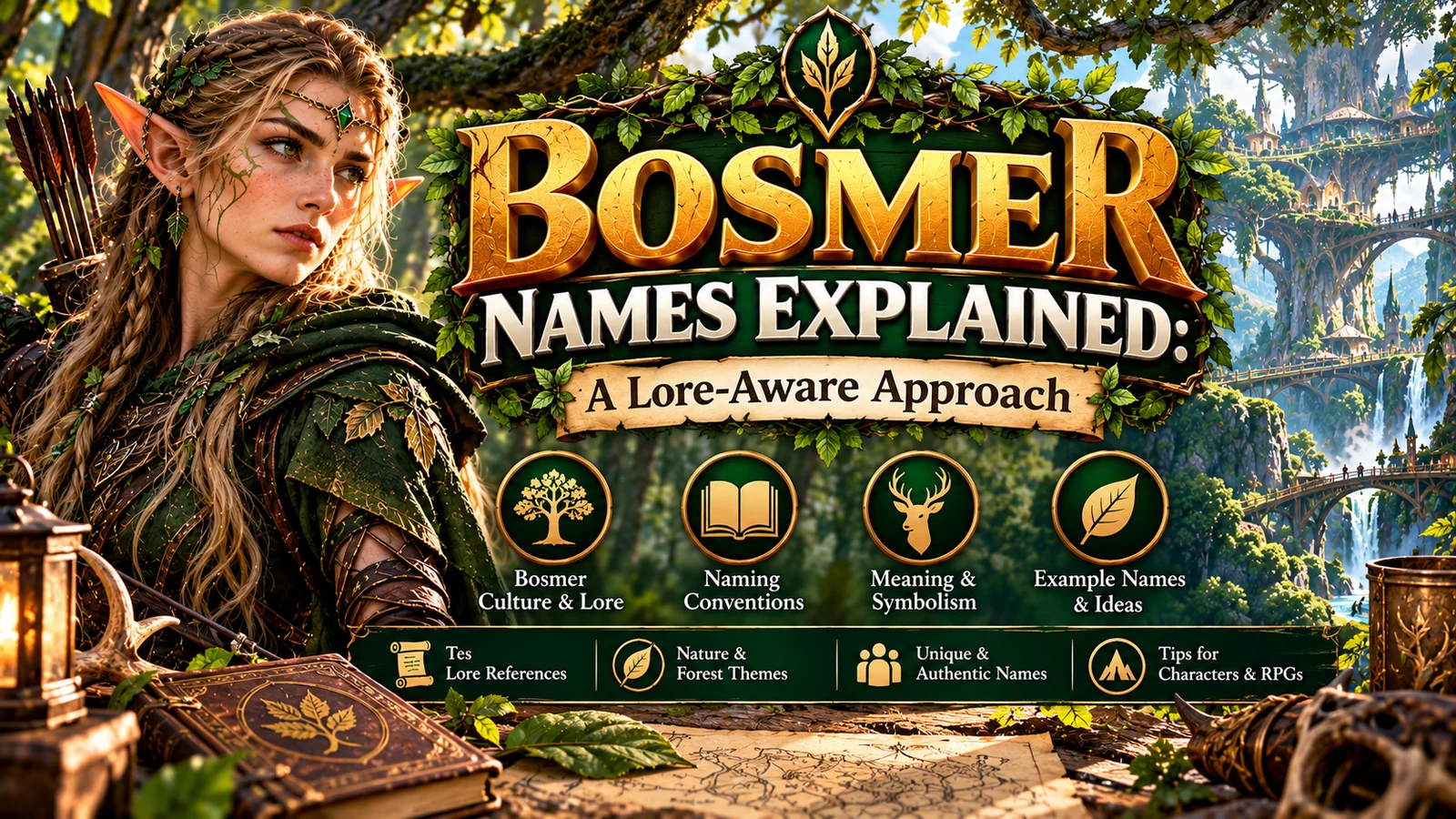 Bosmer elf with a guide to woodland naming ideas and lore